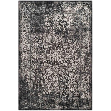 Safavieh 5 ft.-1 in. x 7 ft.-6 in. Evoke Power Loomed Medium Rectangle Area Rug Black & Grey EVK256R-5